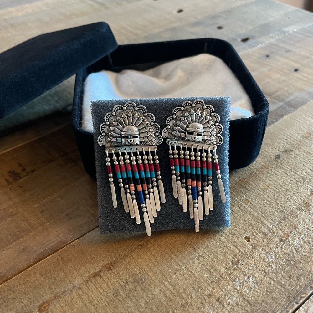 Sterling Silver Beaded Dangle Earrings